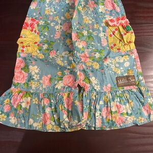 Matilda Jane Blue Floral Ruffle Pants